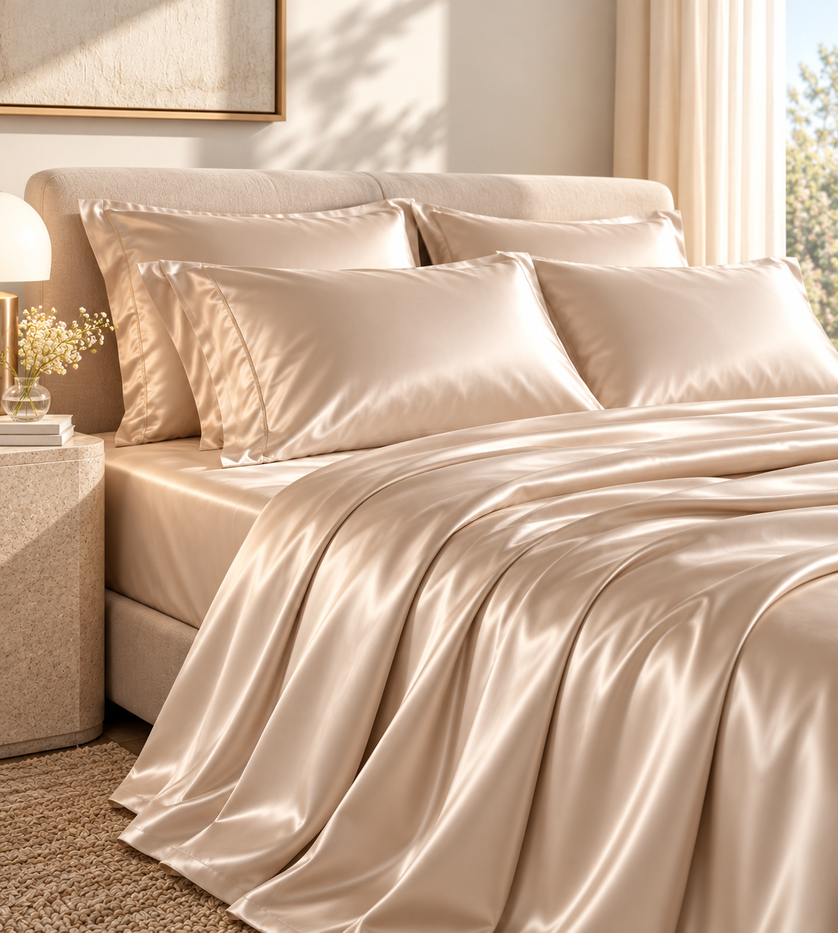 Comfy Silk Bed Sheet (500 TC)